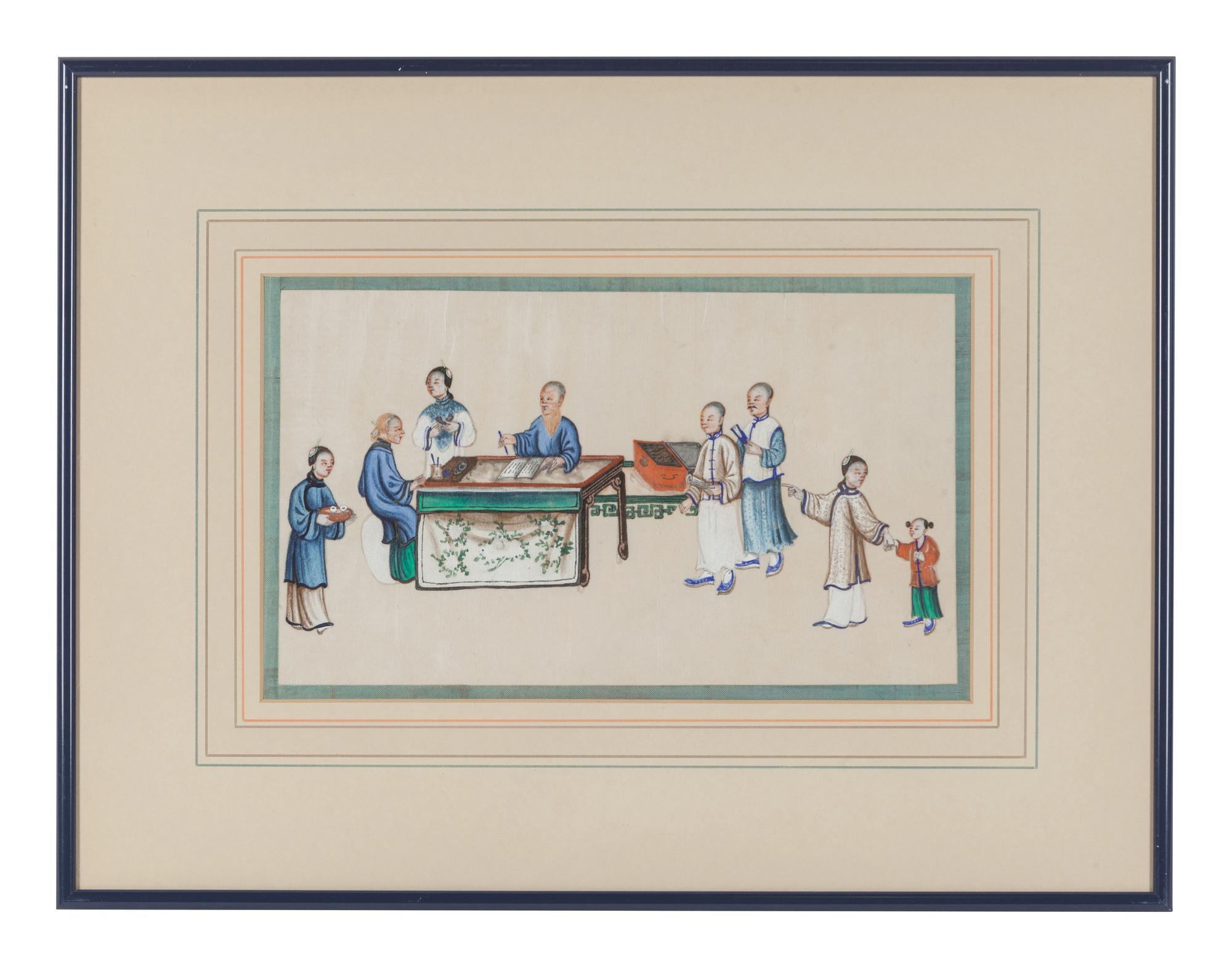 Two Chinese Export Pith Paintings
