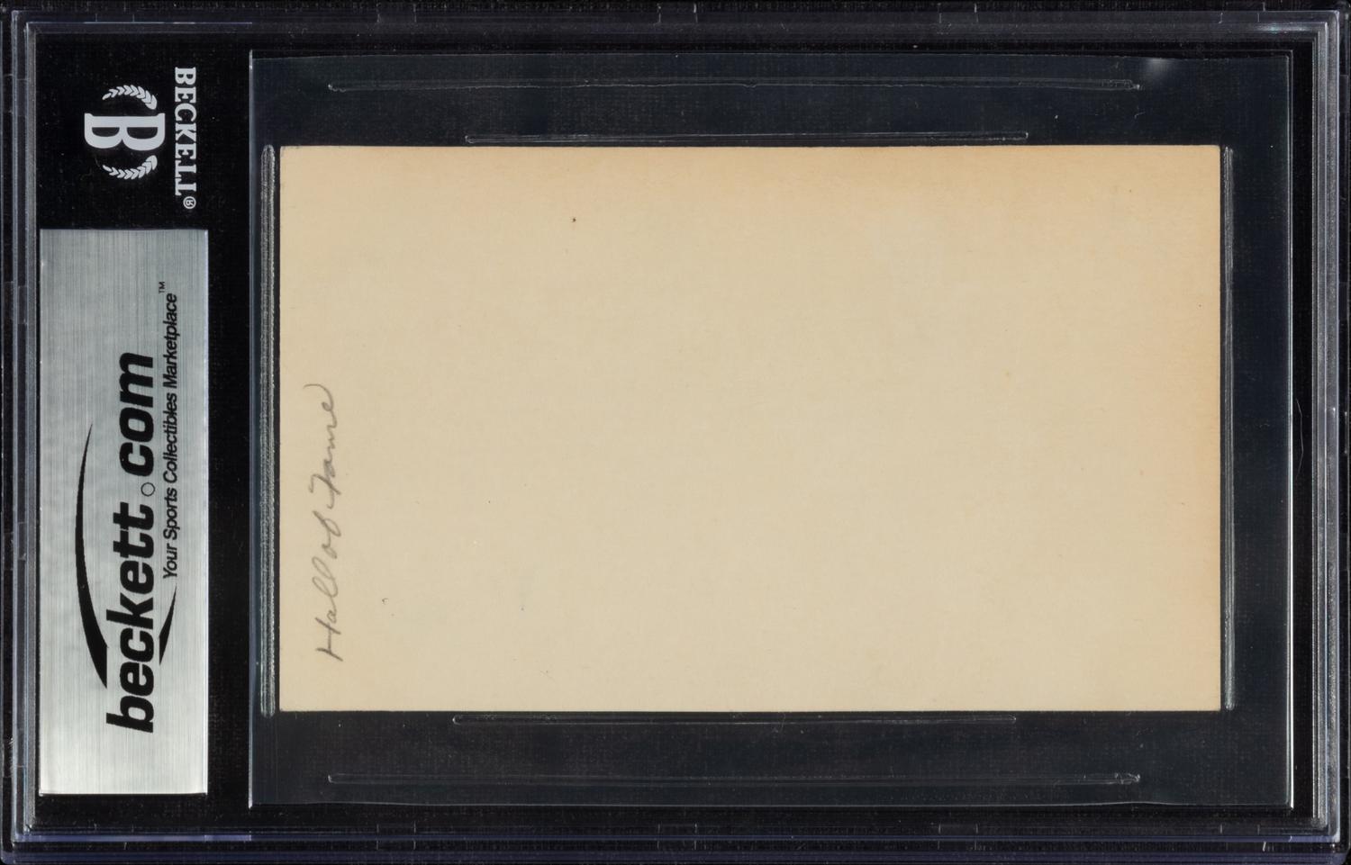 A Frank Home Run Baker Signed Autograph Index Card (Beckett Authentication Services)