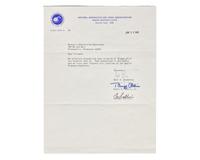[Space] [Snoopy] Armstrong, Neil, and Buzz Aldrin, and Michael Collins. Typed Letter, signed