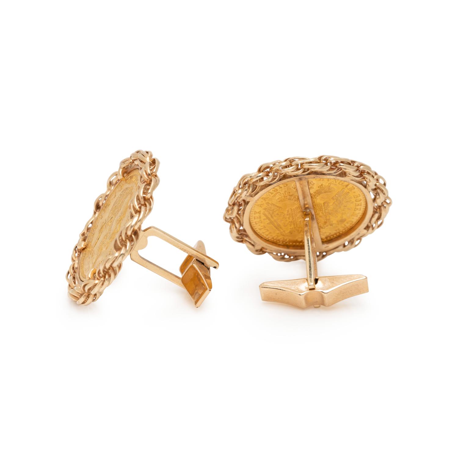 YELLOW GOLD COIN CUFFLINKS