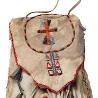 Apache Beaded Hide Bag, with Letter