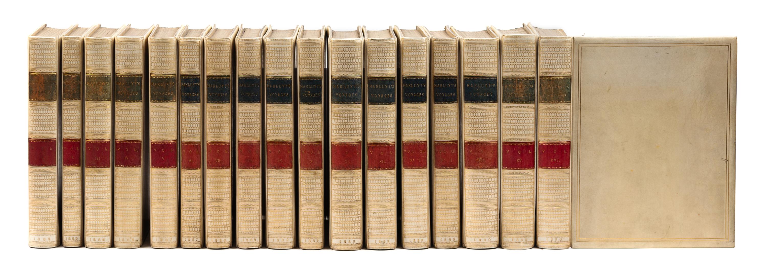 HAKLUYT, Richard (1552-1616). The Principal Navigations... Edinburgh, 1885-1890. LIMITED EDITION, LARGE-PAPER COPY.