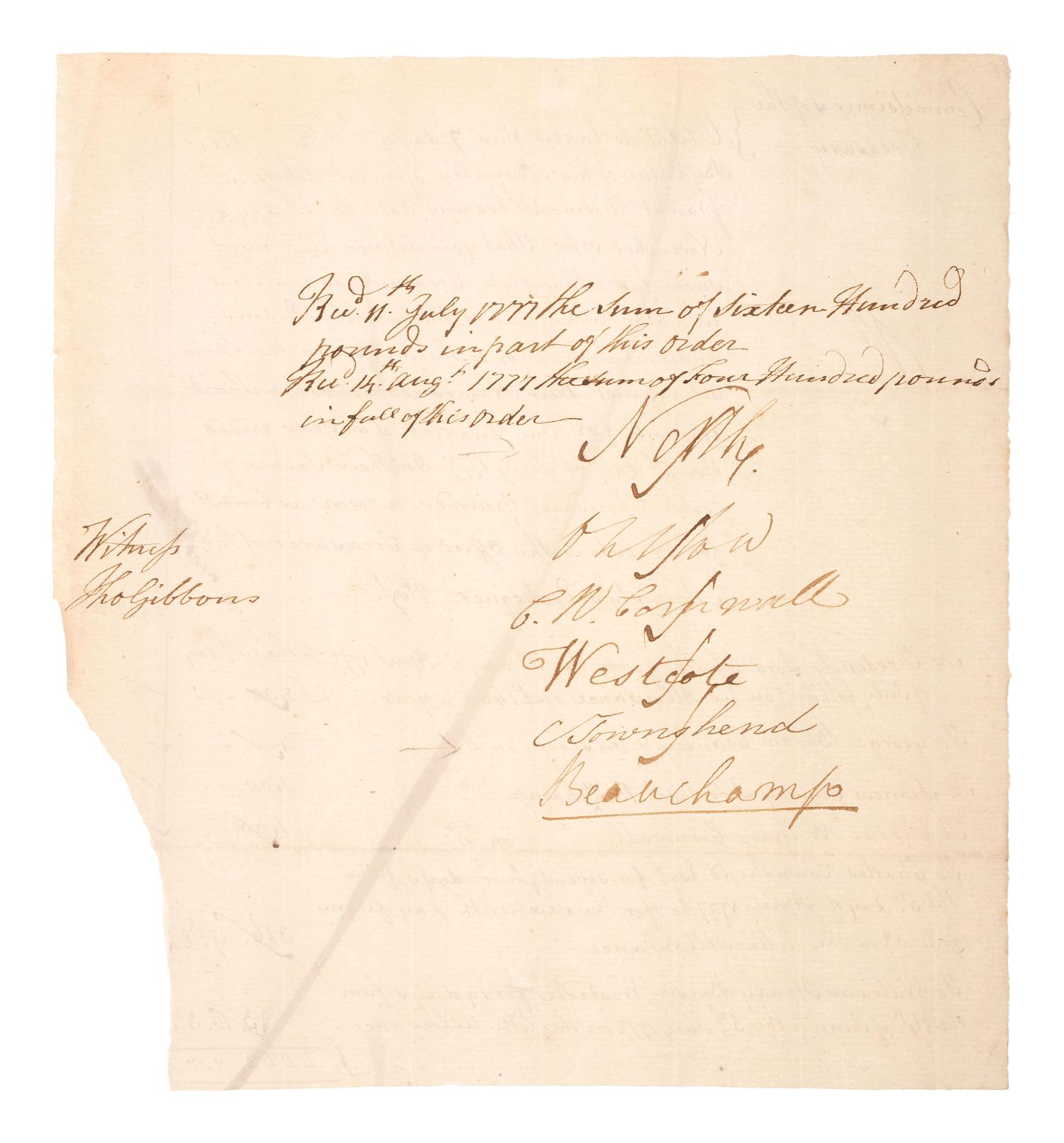 [POLITICS]. Two documents signed by 18th century Prime Ministers of Great Britain, Lord NORTH and William CAVENDISH-BENTINCK, 3rd Duke of Portland, comprising: