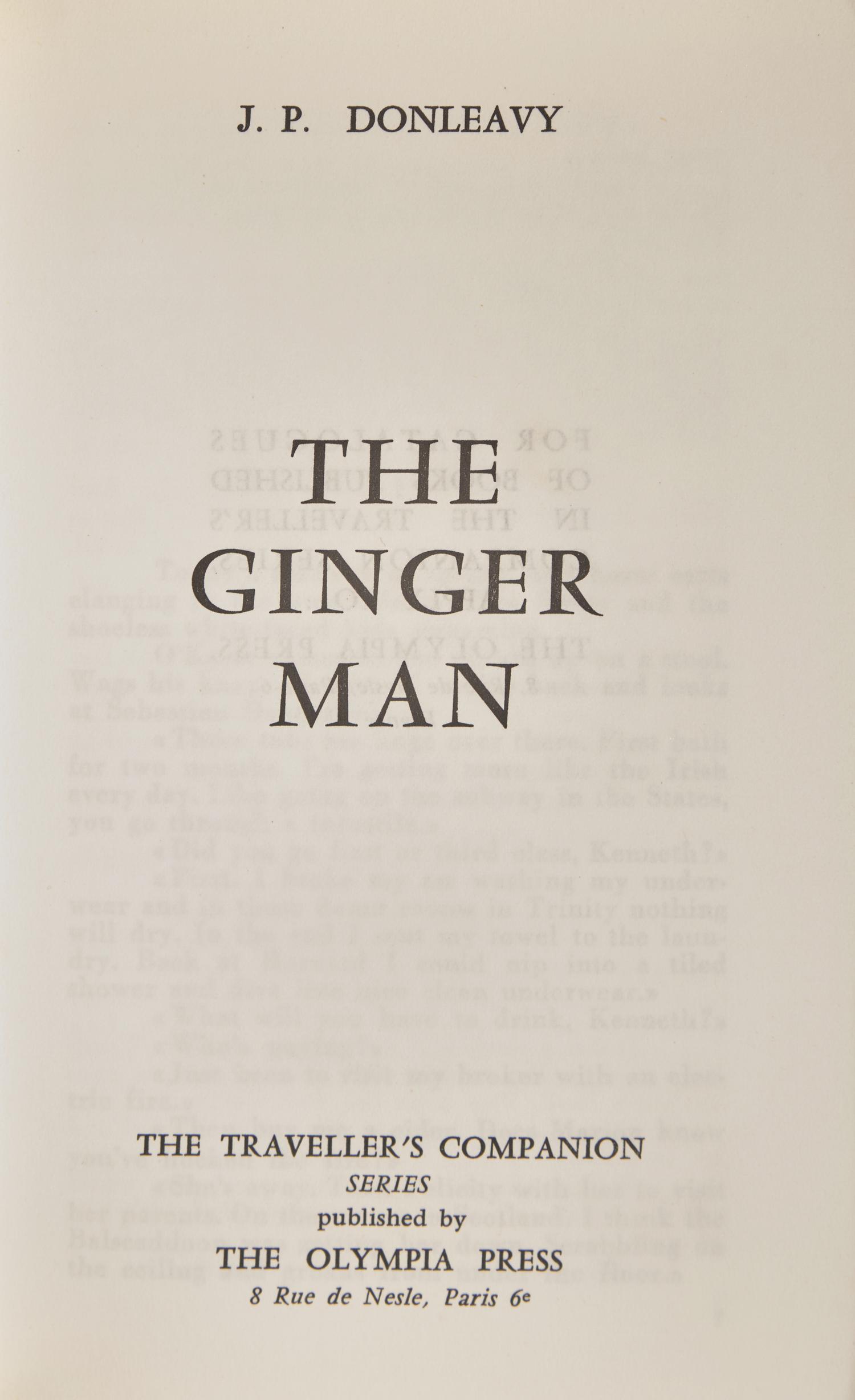 DONLEAVY, James Patrick (1926-2017). The Ginger Man. Paris: The Olympia Press, (1955).