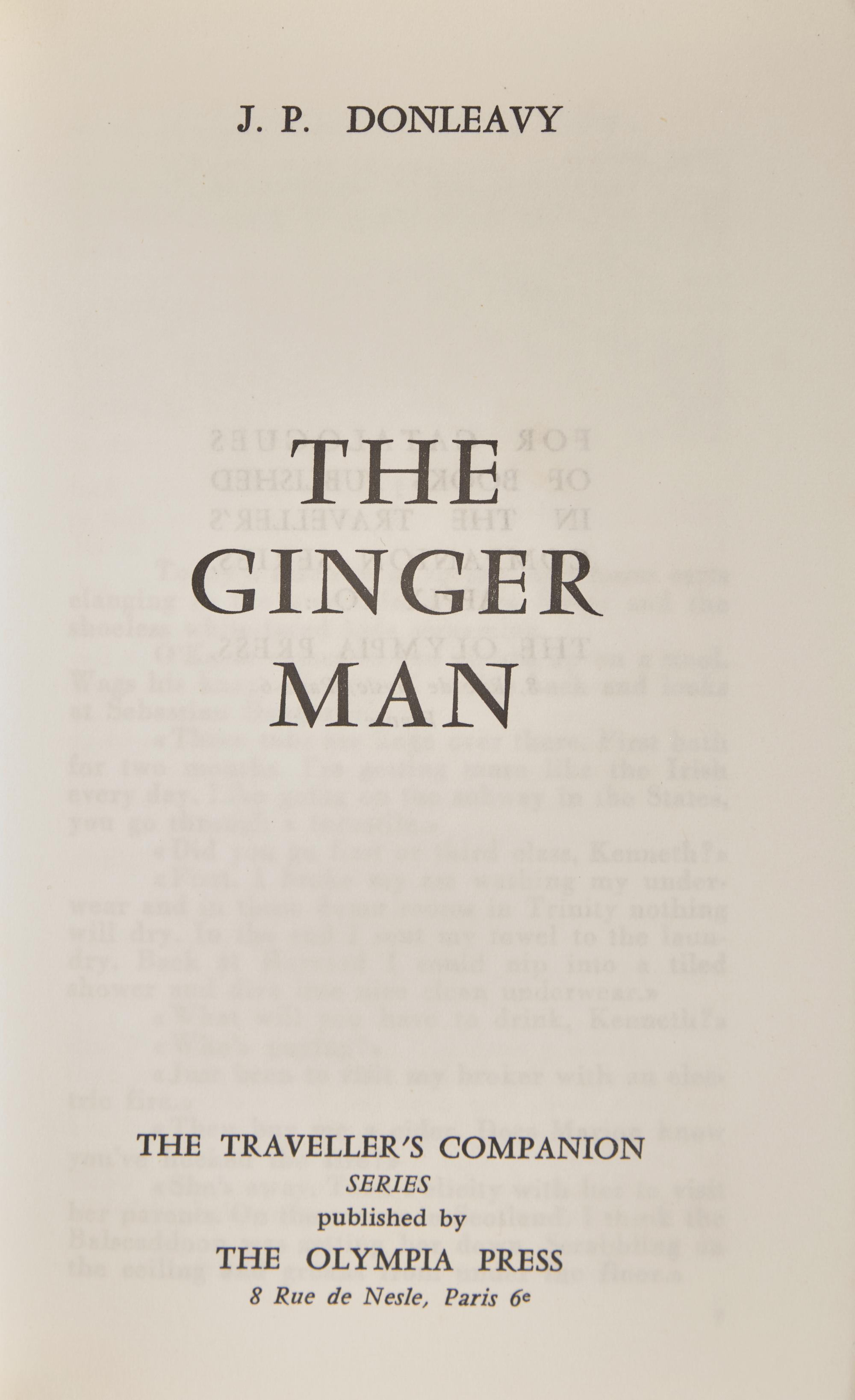 DONLEAVY, James Patrick (1926-2017). The Ginger Man. Paris: The Olympia Press, (1955).