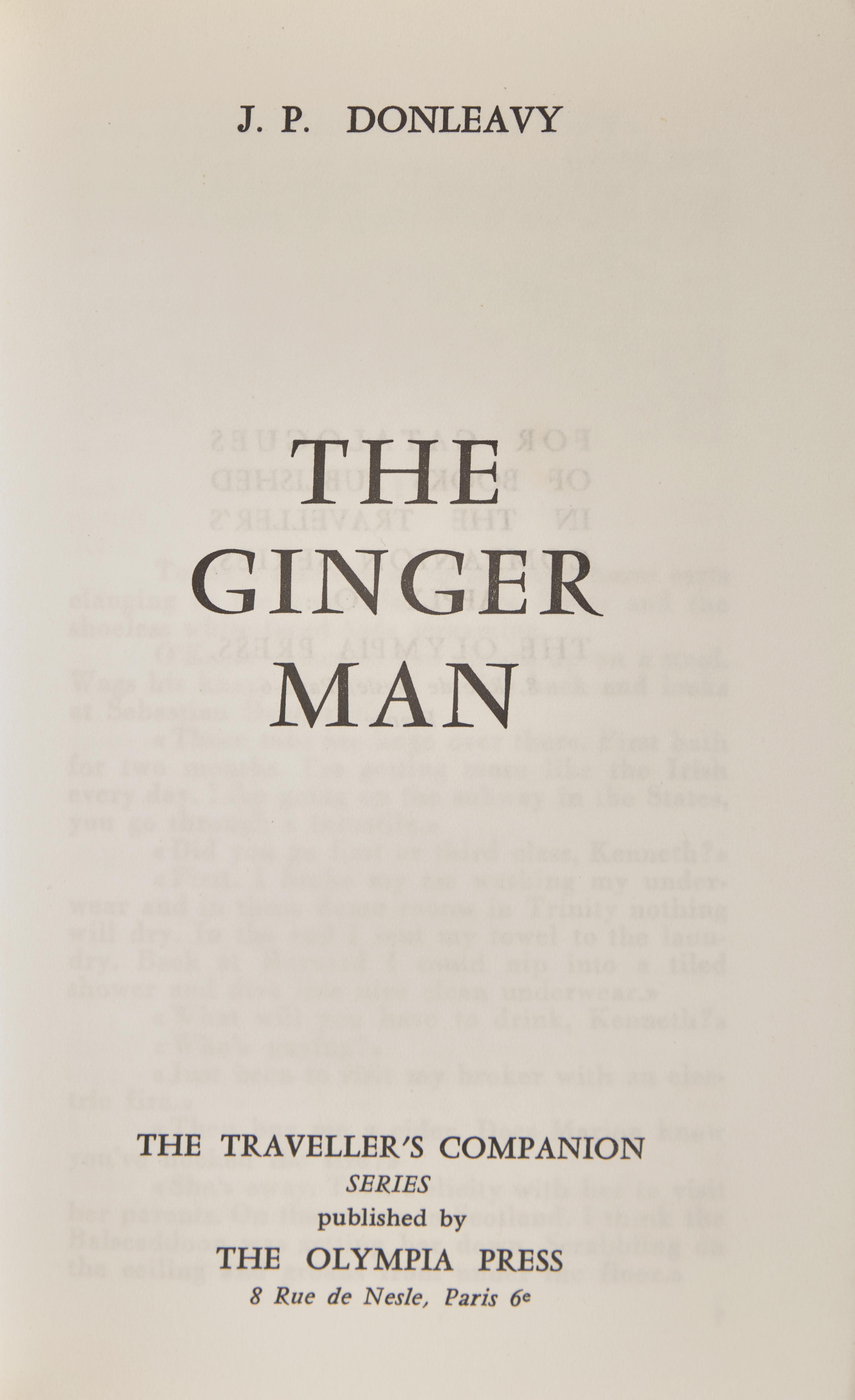 DONLEAVY, James Patrick (1926-2017). The Ginger Man. Paris: The Olympia Press, (1955).