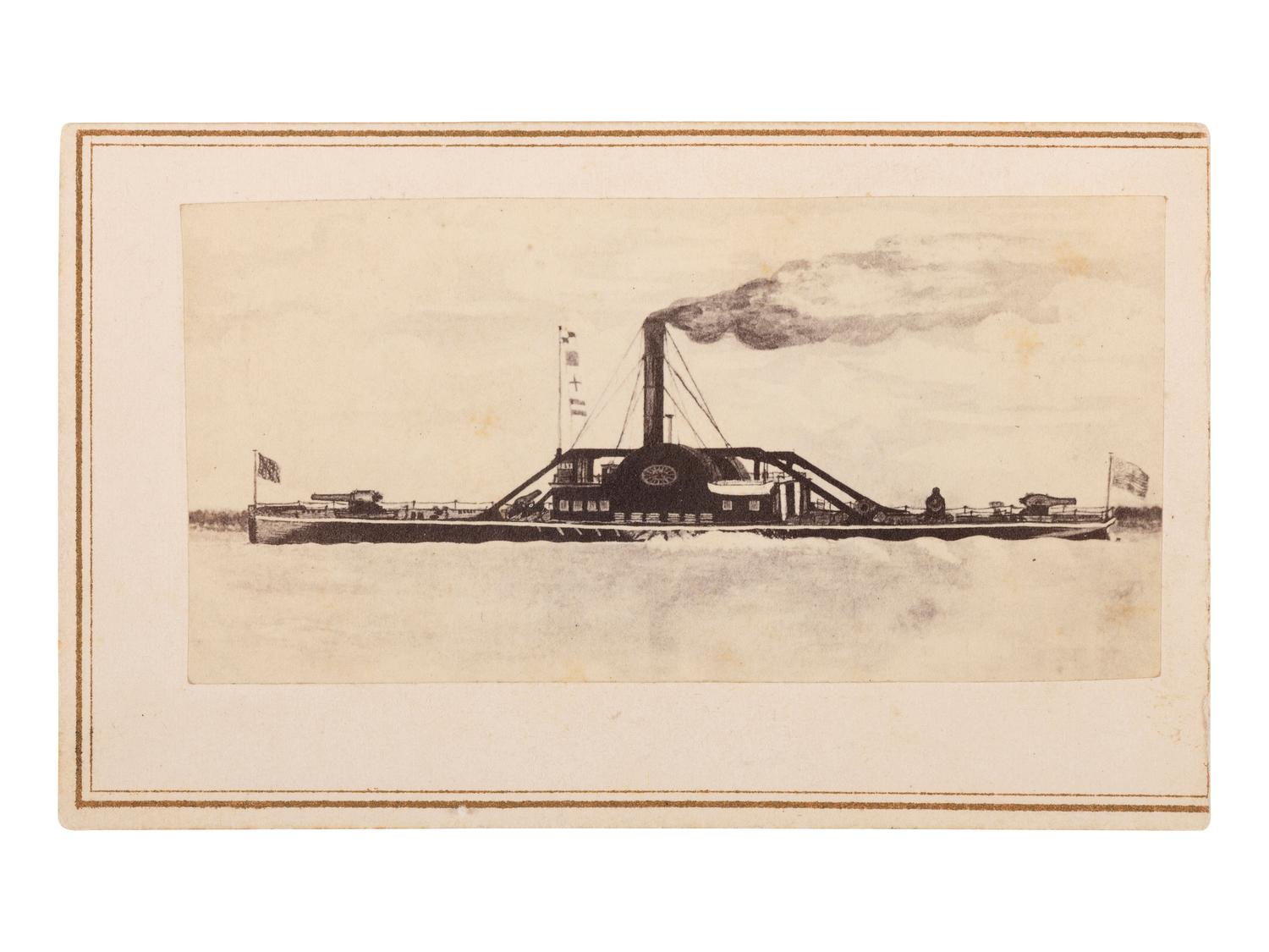 [CIVIL WAR]. 2 CDVs, incl. USS Gen. Sherman & CSS Selma .