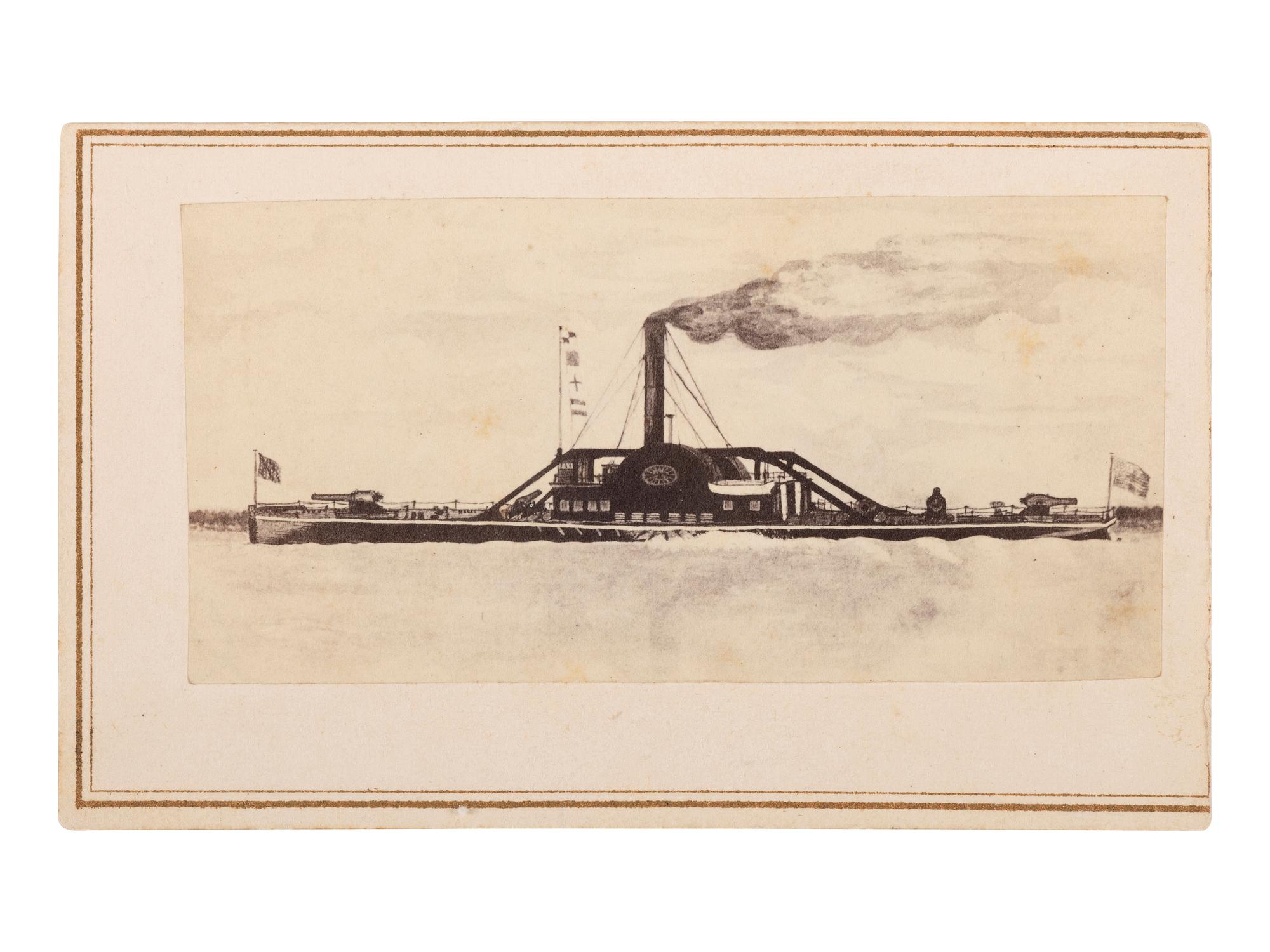 [CIVIL WAR]. 2 CDVs, incl. USS Gen. Sherman & CSS Selma .