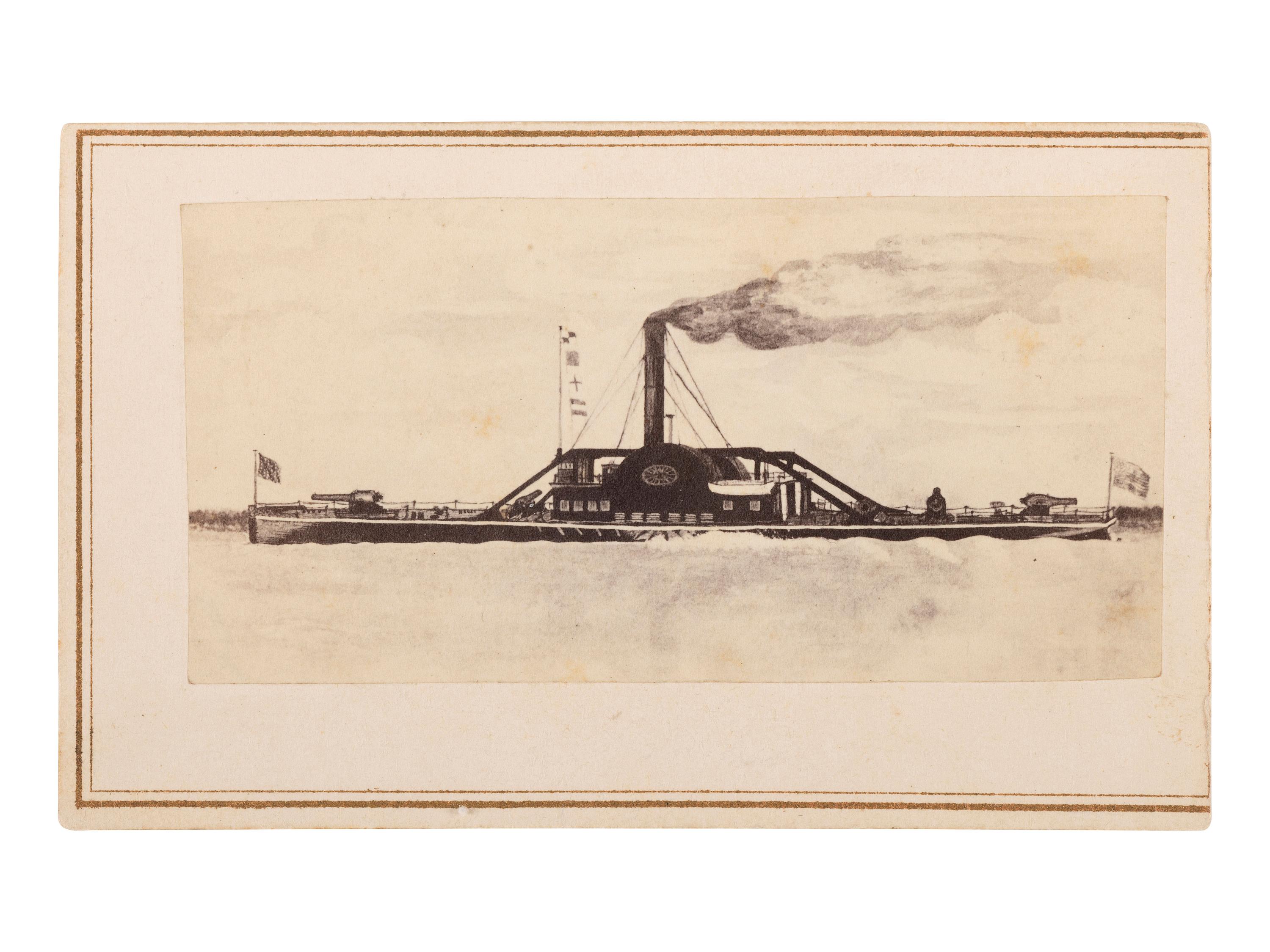 [CIVIL WAR]. 2 CDVs, incl. USS Gen. Sherman & CSS Selma .