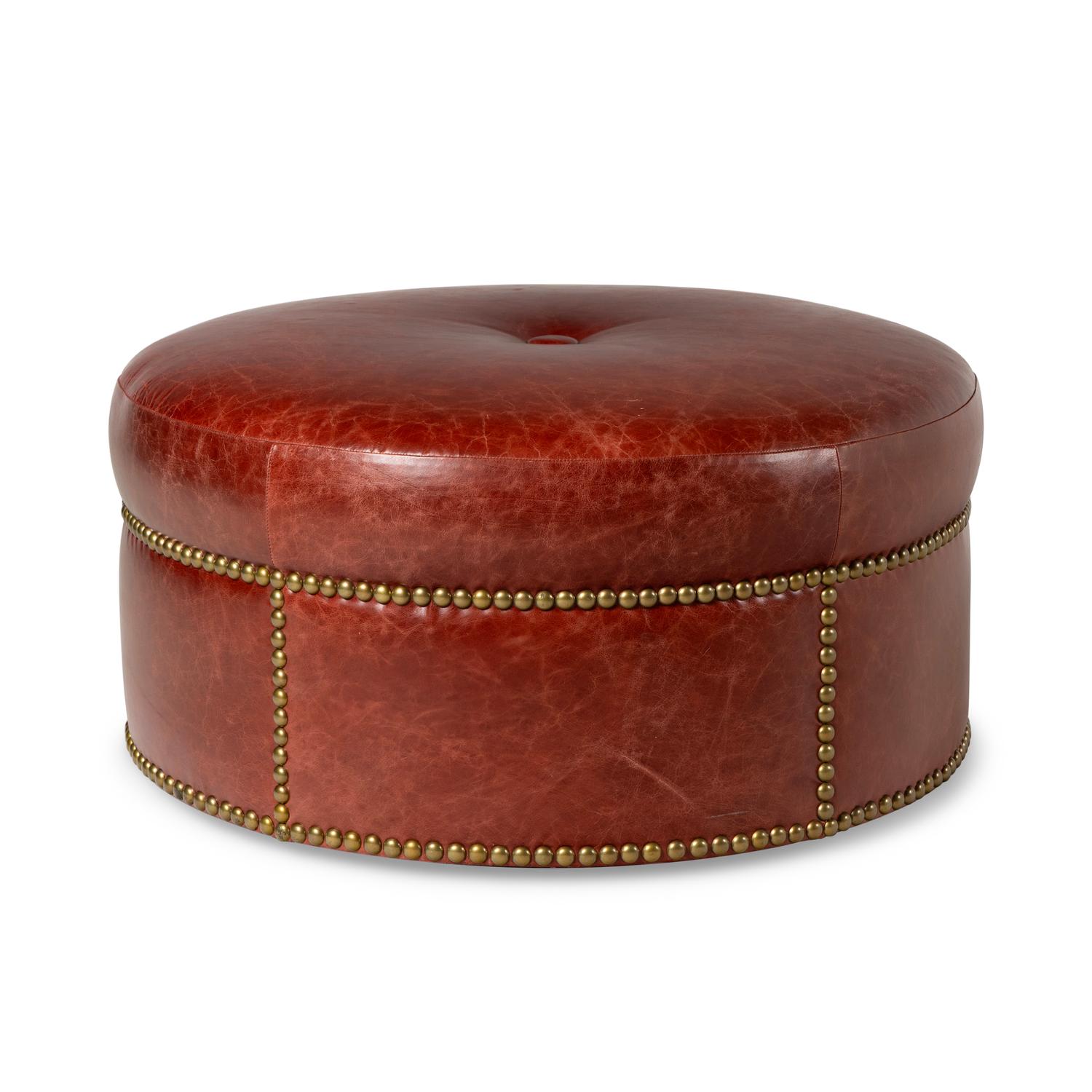A Leather Upholstered Ottoman