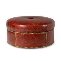 A Leather Upholstered Ottoman
