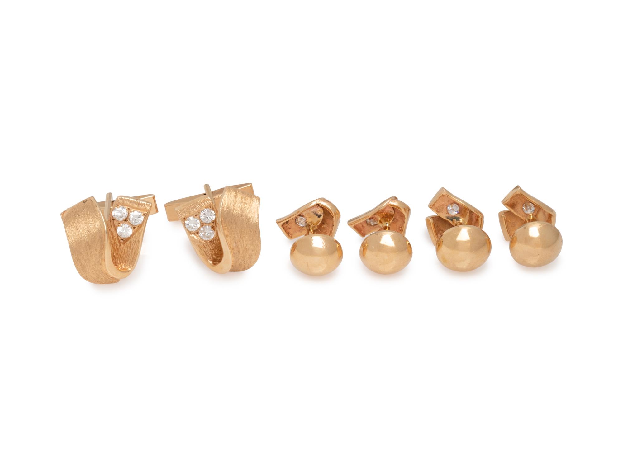 YELLOW GOLD AND DIAMOND DRESS SET