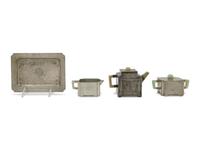 Four Chinese Pewter Wares