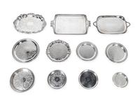 Eleven Silver-Plate Trays