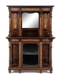 An English Rosewood, Marquetry and Bone Inlaid Cabinet