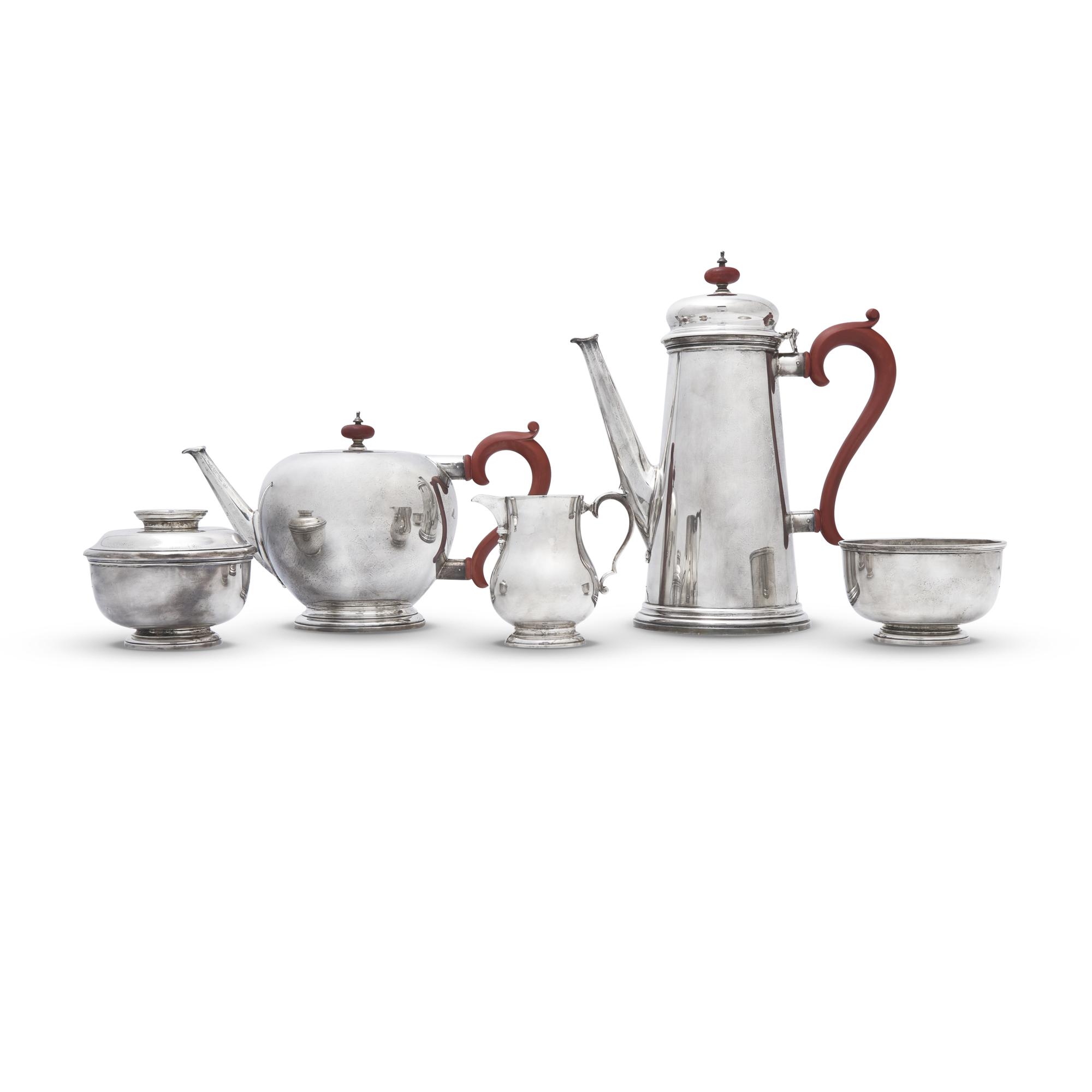 An English Silver Five-Piece Tea and Coffee Service