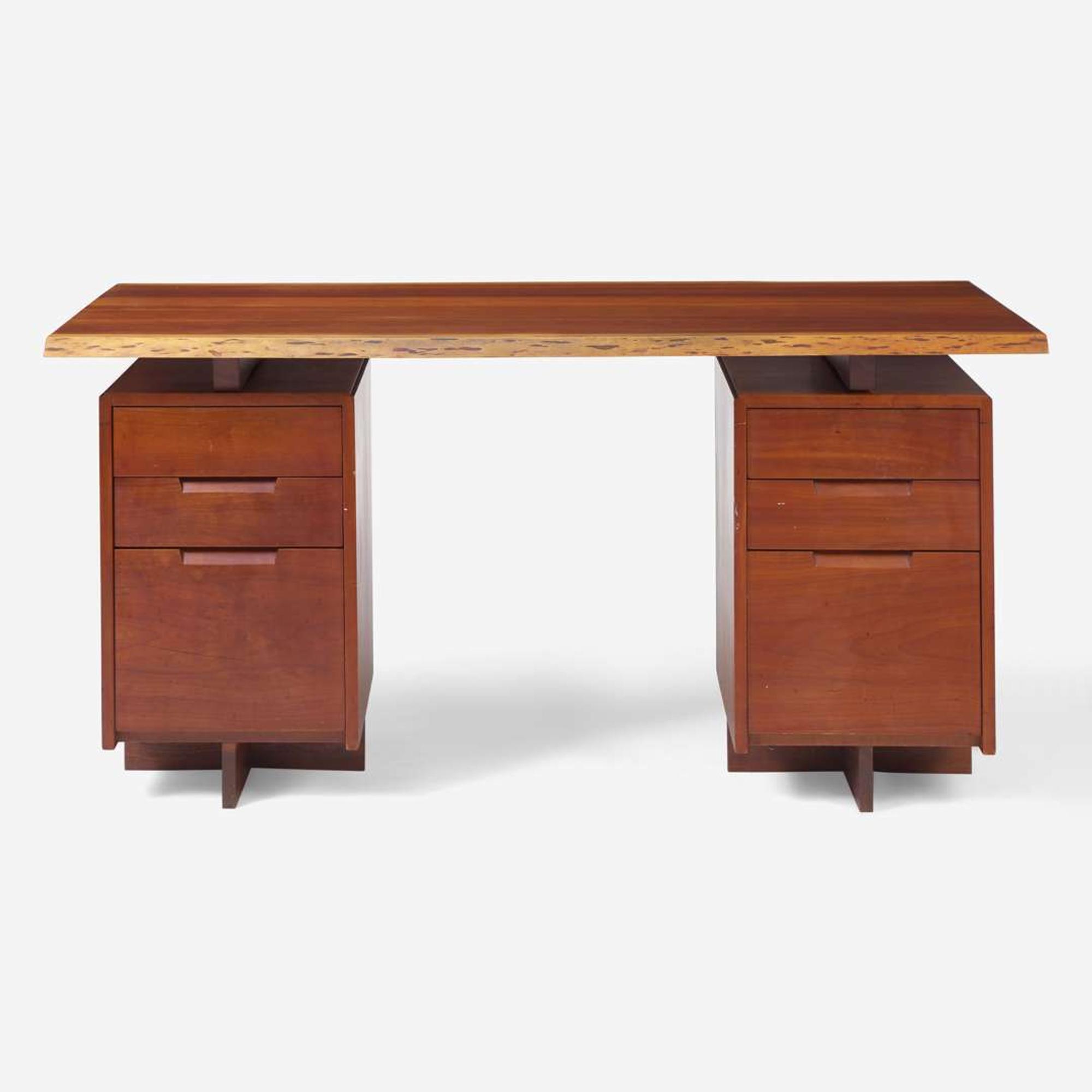 George Nakashima (American, 1905-1990) Double-Pedestal Desk, New Hope, Pennsylvania, 1963