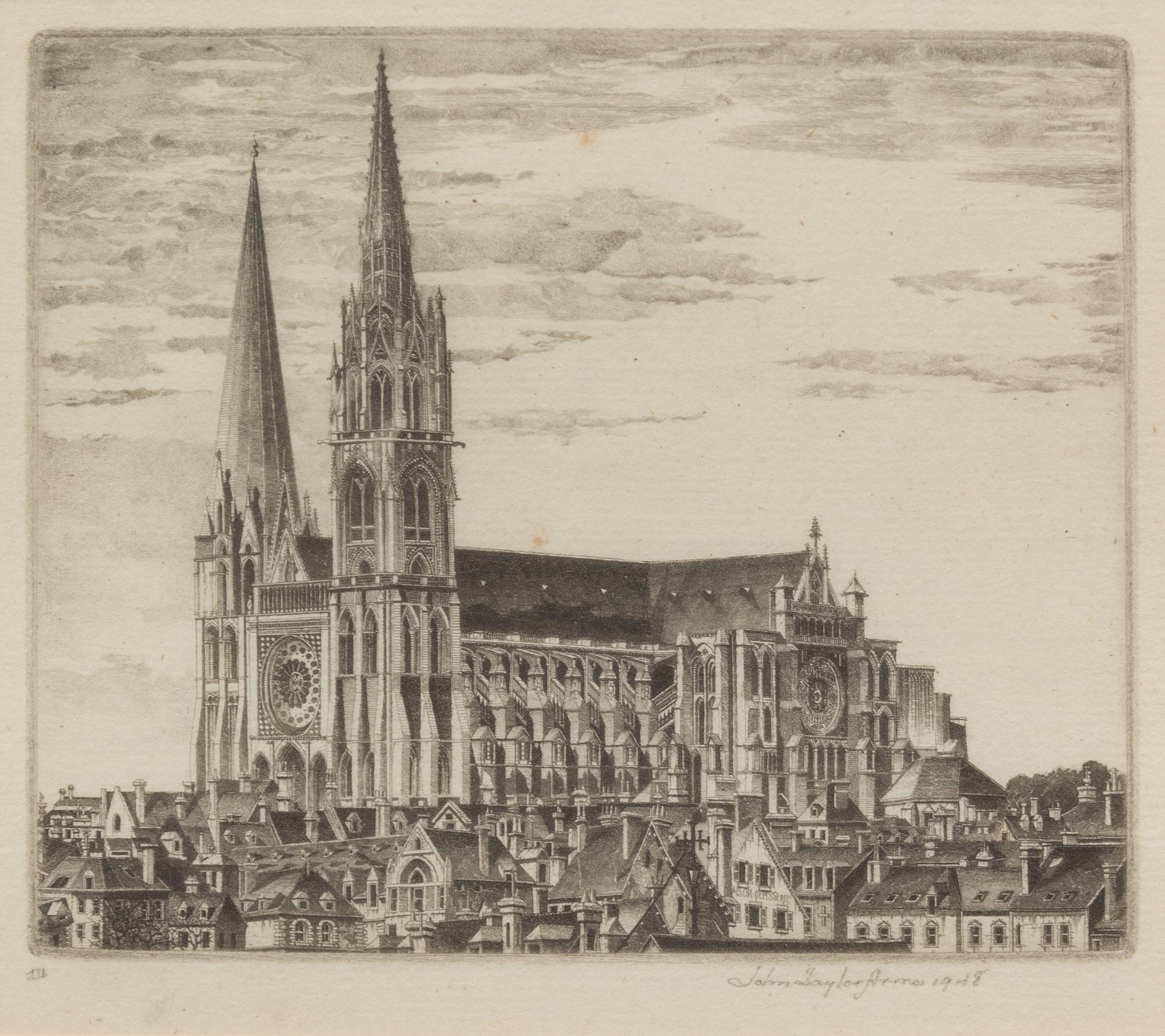 John Taylor Arms, (American, 1887-1953), Chartres, The Magnificent, 1948 and Venetian Filigree (Ca’ d'Oro Venetia), 1931 (a group of 2
