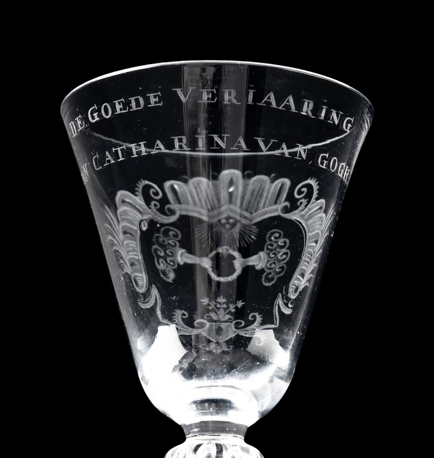 A Dutch Engraved Wine Glass