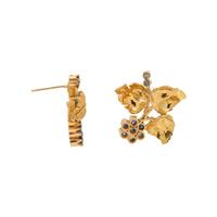 YELLOW GOLD AND SAPPHIRE EARRINGS