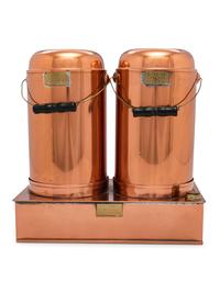 Three Sets of American Copper Mudge Canners