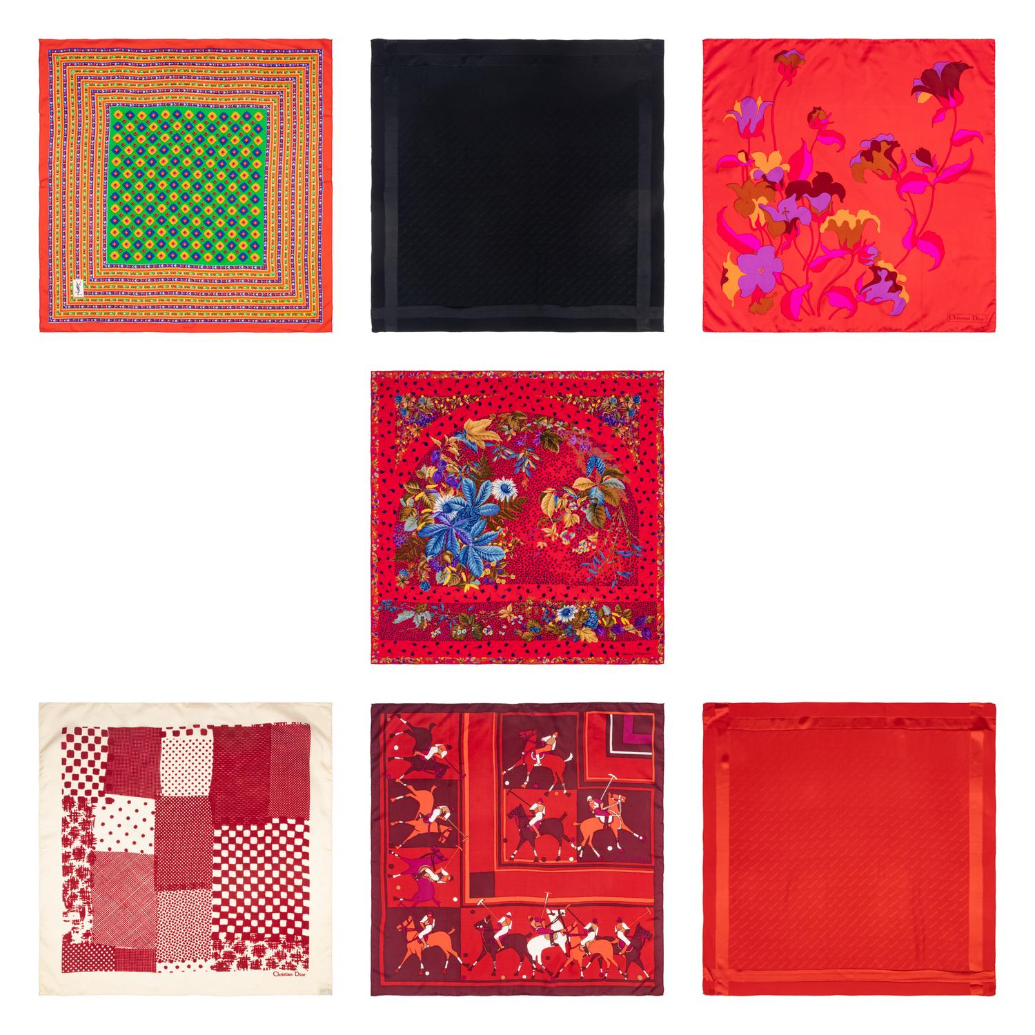 Seven Designer Silk Scarves