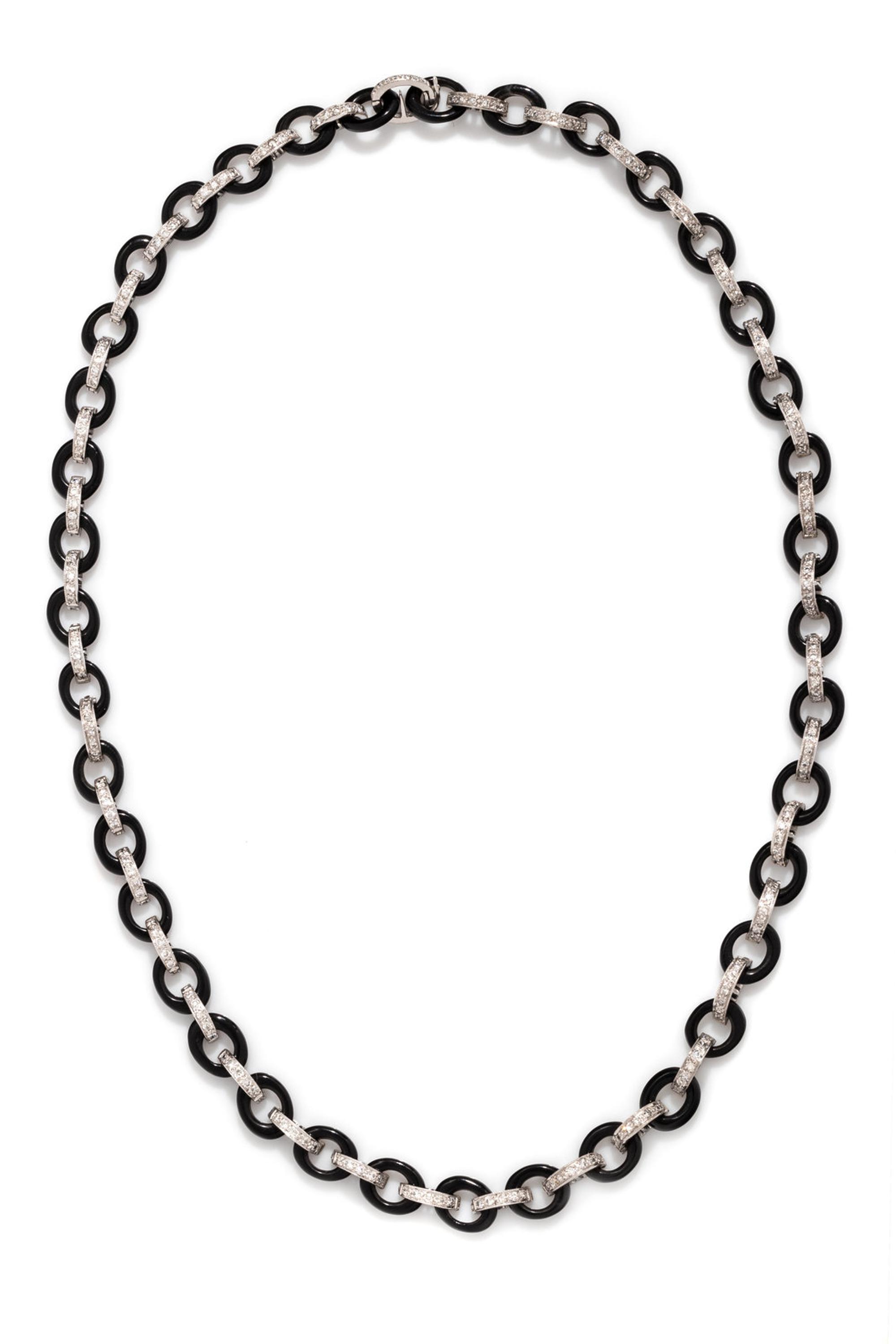 ONYX AND DIAMOND NECKLACE