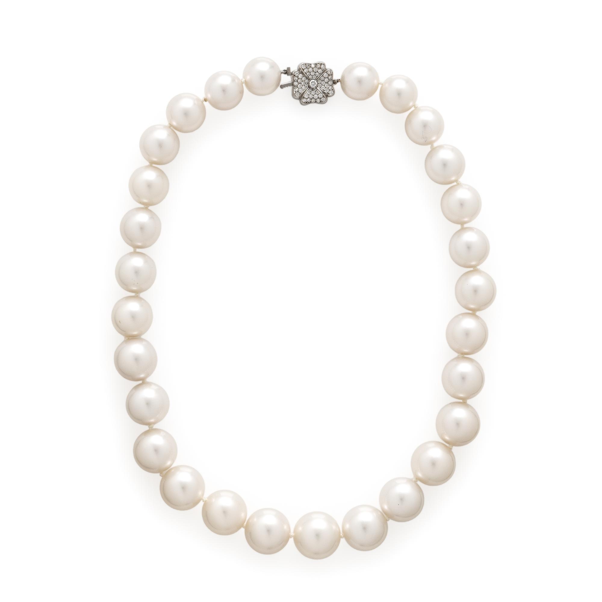 Tiffany & Co., Cultured Pearl and Diamond Necklace
