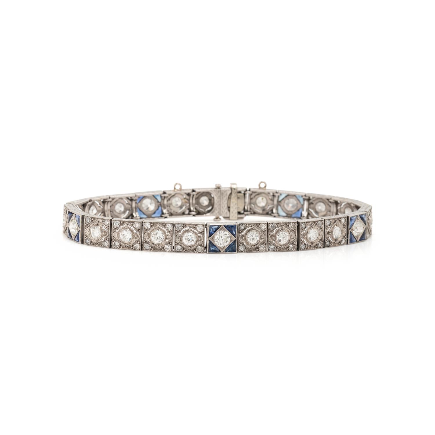 ART DECO, DIAMOND AND SAPPHIRE BRACELET