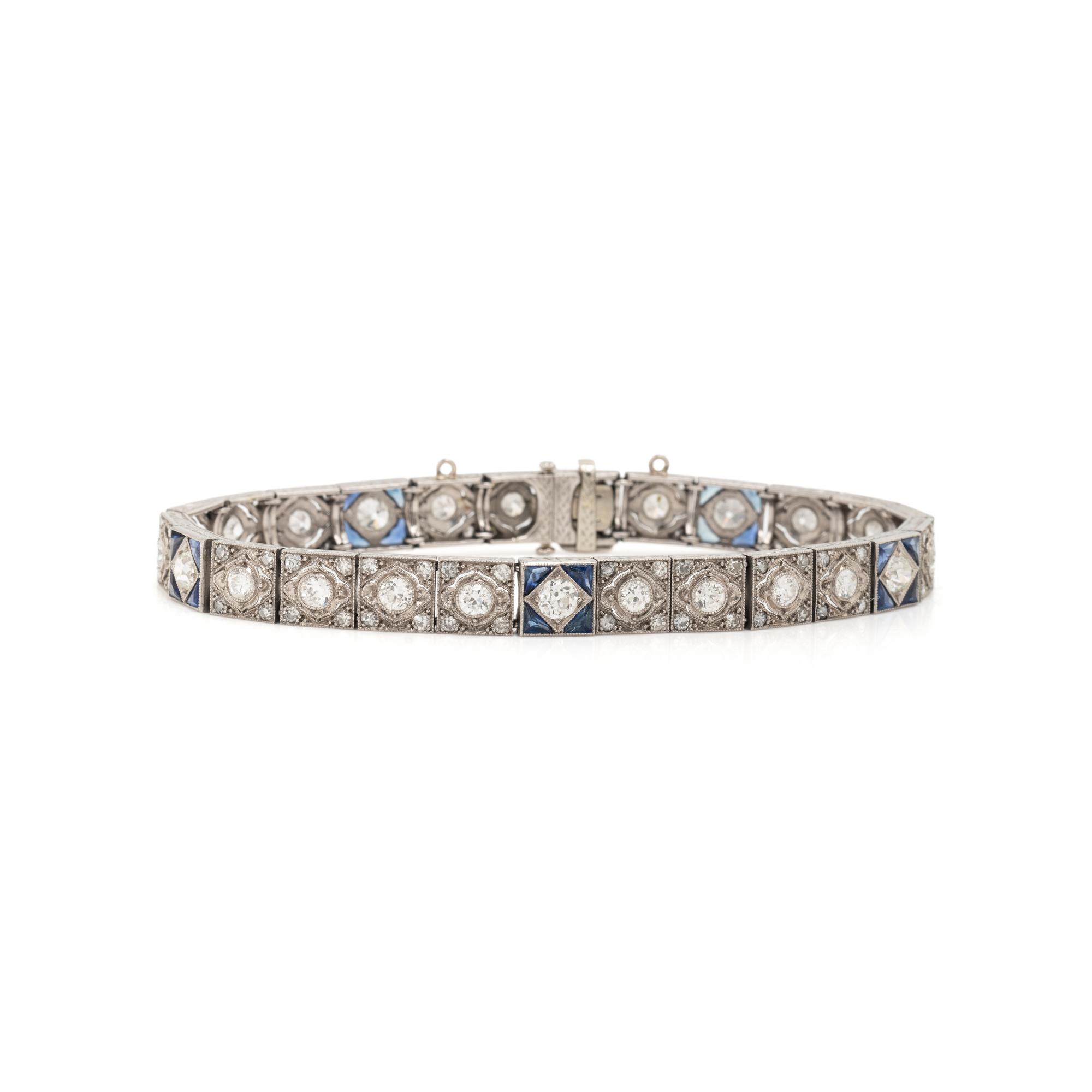 ART DECO, DIAMOND AND SAPPHIRE BRACELET