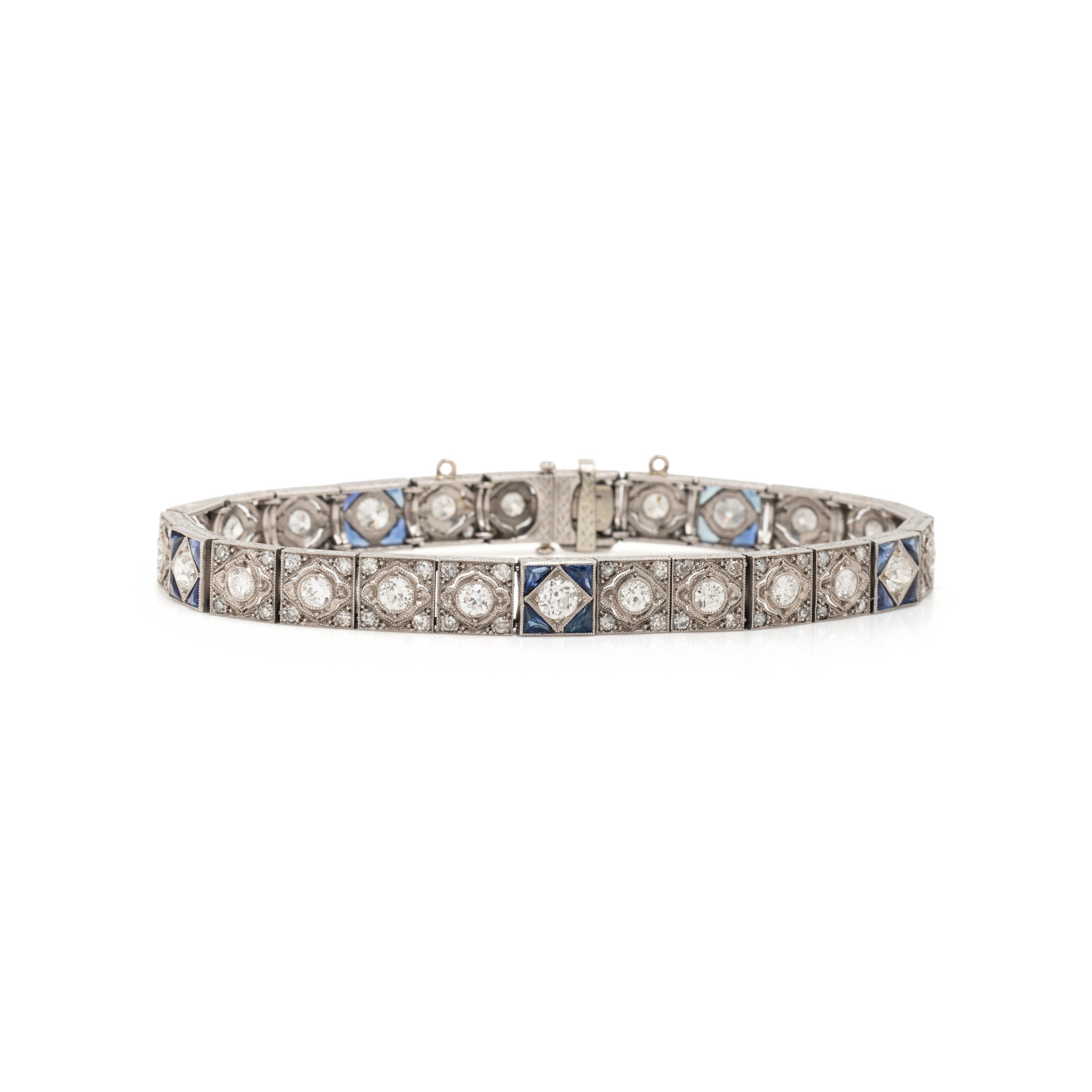 ART DECO, DIAMOND AND SAPPHIRE BRACELET