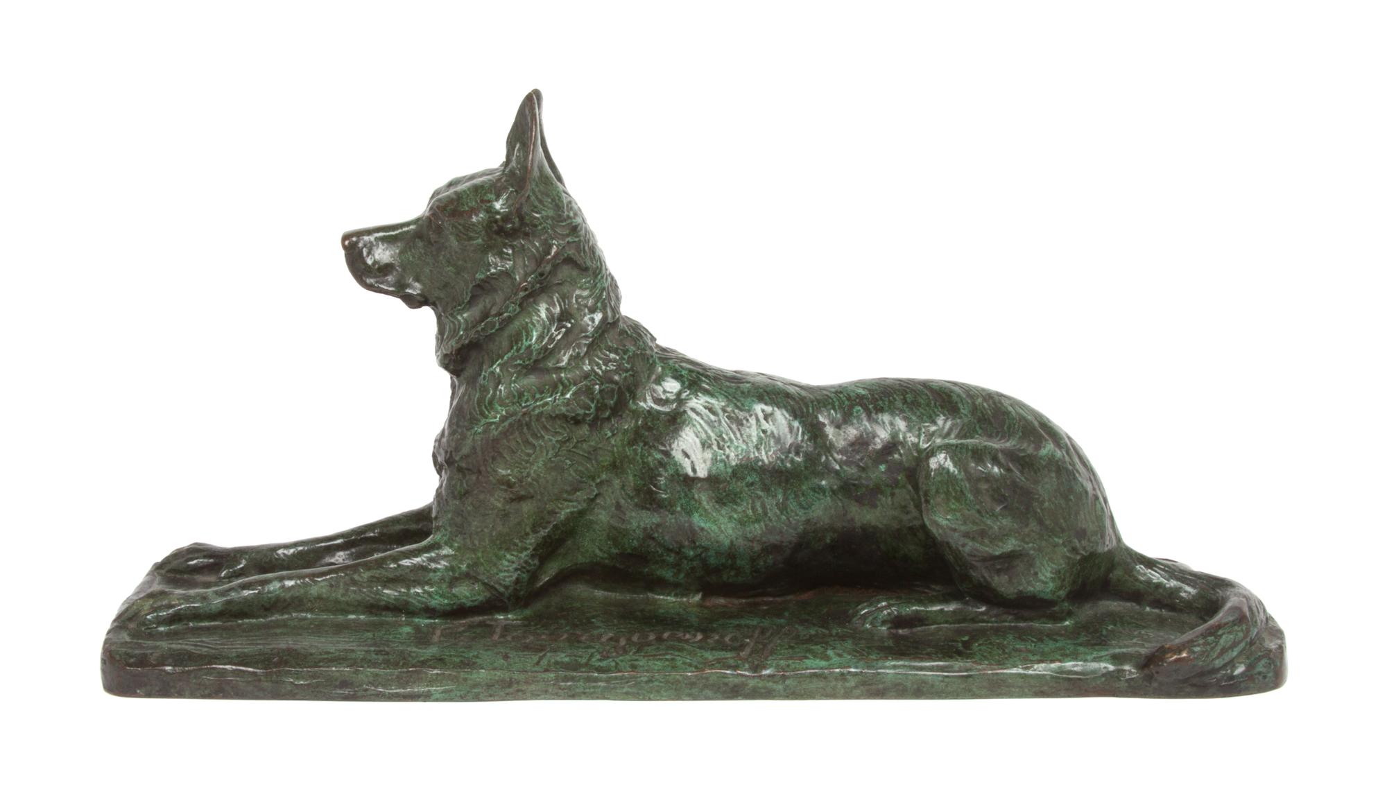 A French Bronze Animalier Figure Width 15 1/2 inches. — PIERRE NICHOLAS TOURGUENEFF (1854-1912)