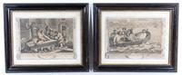 HOGARTH, WILLIAM. A group of 11 engravings by Hogarth, uniformly framed.