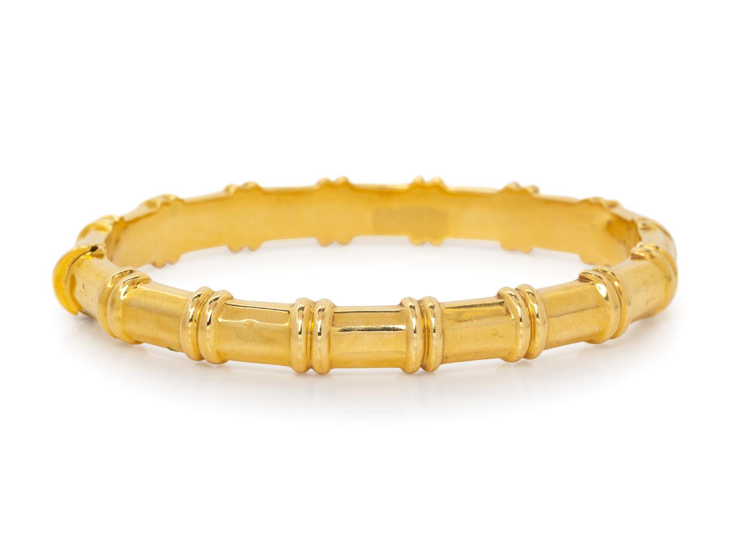 An 18 Karat Yellow Gold Bangle Bracelet, Italian,