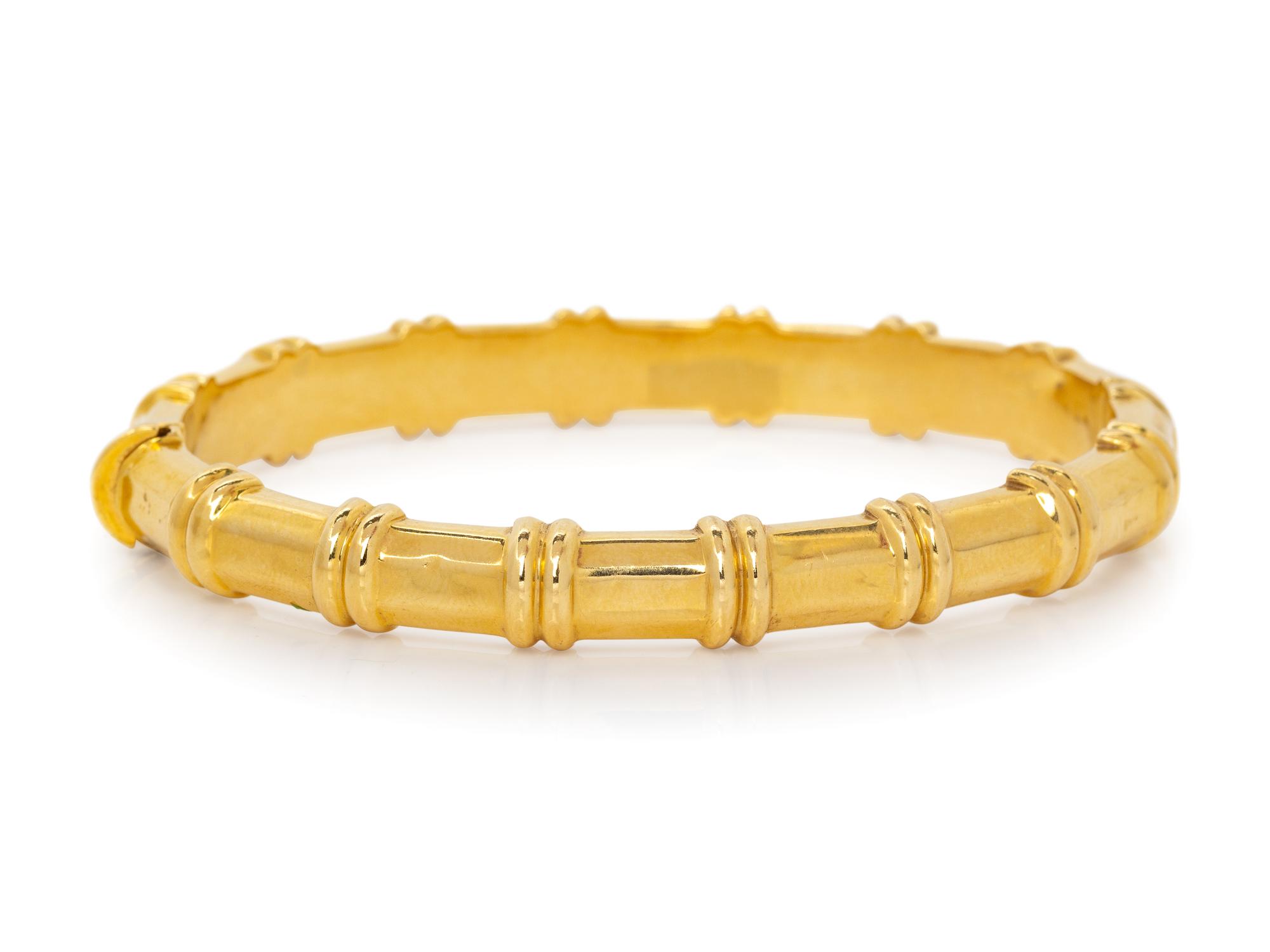 An 18 Karat Yellow Gold Bangle Bracelet, Italian,