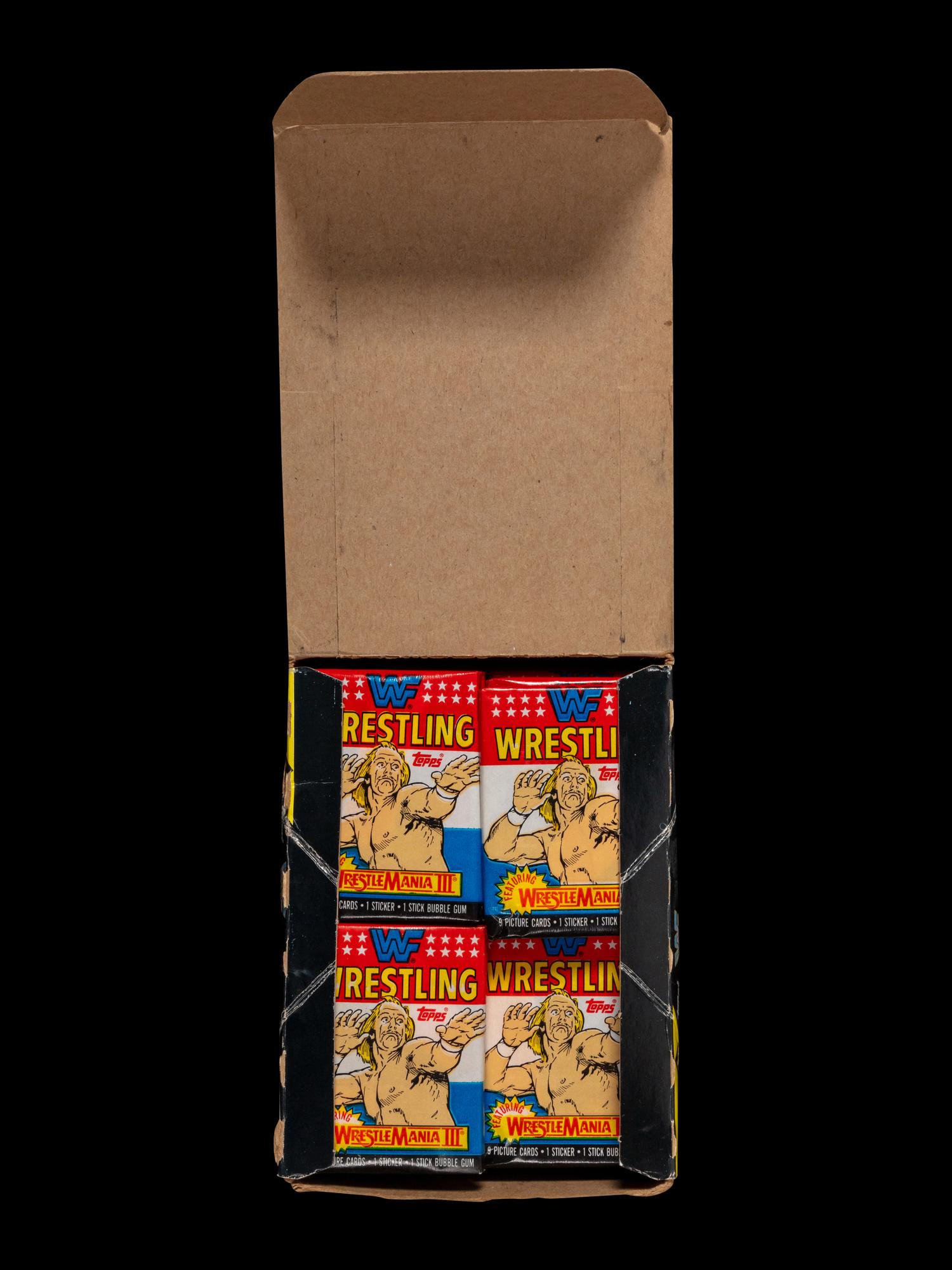 An Box of 1987 Topps WWF Wrestling Cards Featuring 35 Unopened Packs (Possible Bret Hart Rookie)
