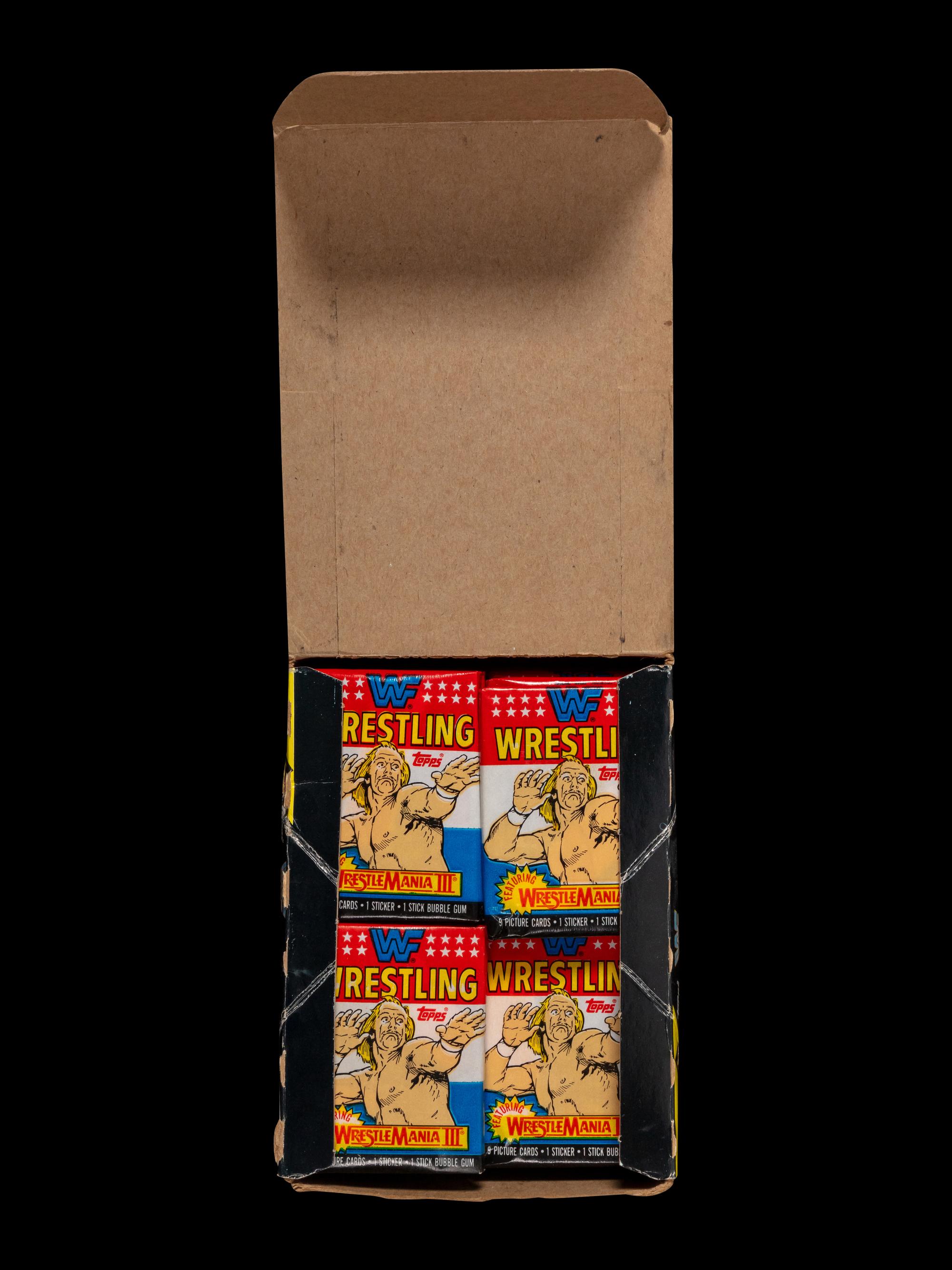 An Box of 1987 Topps WWF Wrestling Cards Featuring 35 Unopened Packs (Possible Bret Hart Rookie)