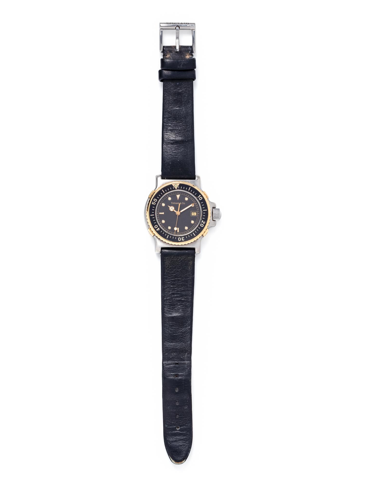 TIFFANY & CO., STAINLESS STEEL AND 18K YELLOW GOLD 'DIVER' WRISTWATCH