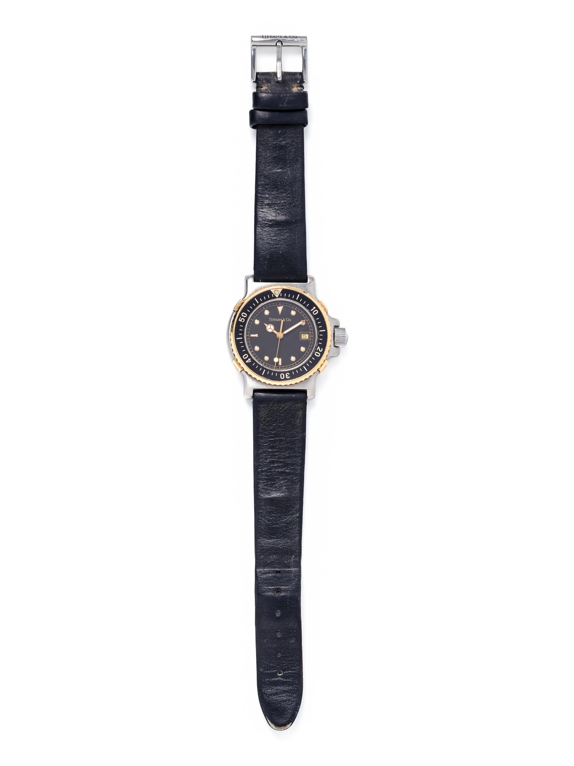 TIFFANY & CO., STAINLESS STEEL AND 18K YELLOW GOLD 'DIVER' WRISTWATCH