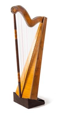 A Mahogany and Satinwood Harp Height 56 3/4 inches. — 20TH CENTURY