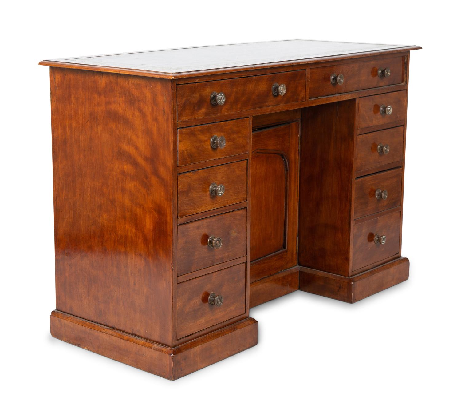 An English Mahogany Kneehole Desk — LATE 19TH CENTURY