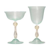 A Venetian Glass Stemware Service