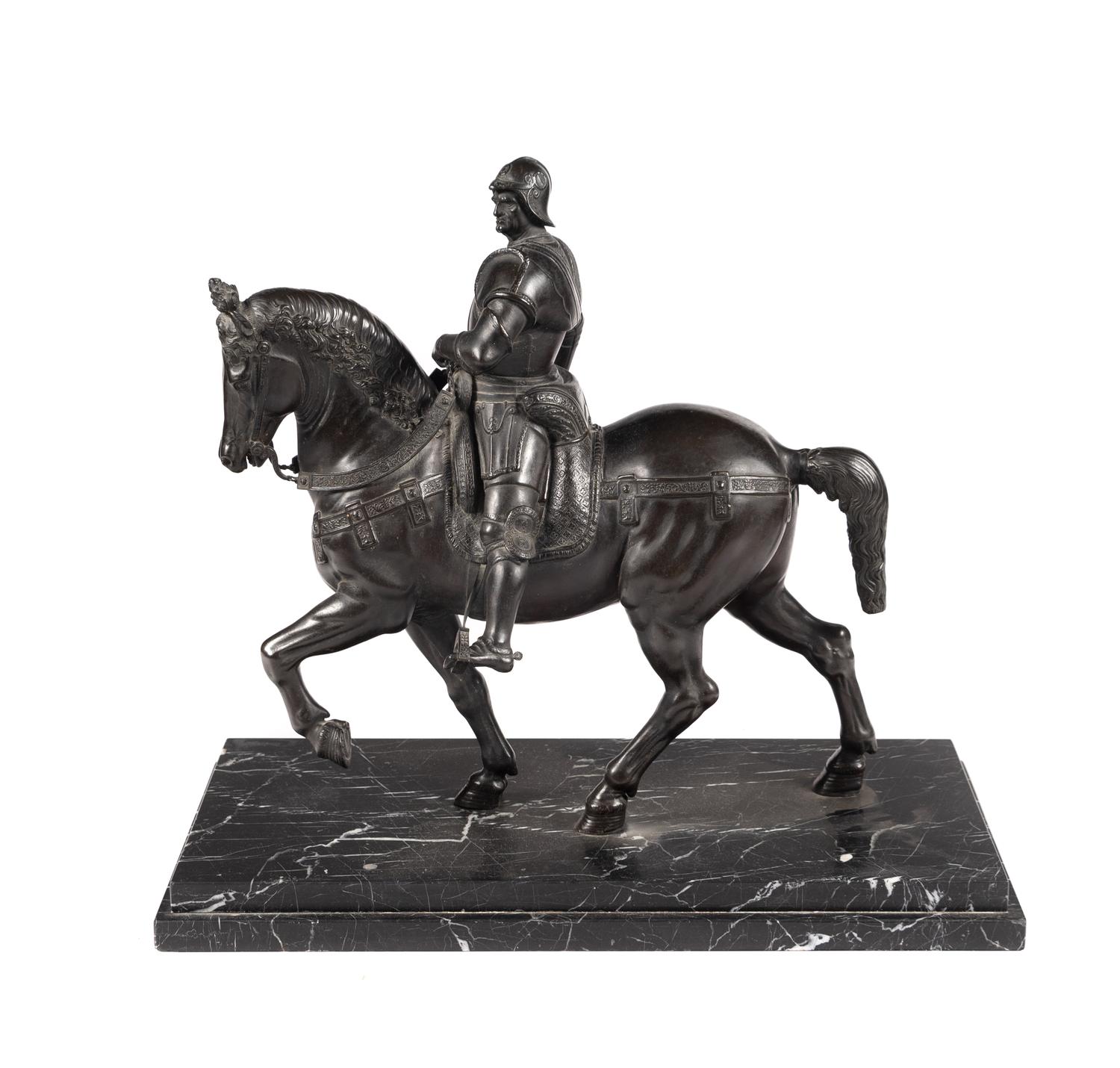 A Continental Bronze Model of the Equestrian Statue of Bartolomeo Colleoni