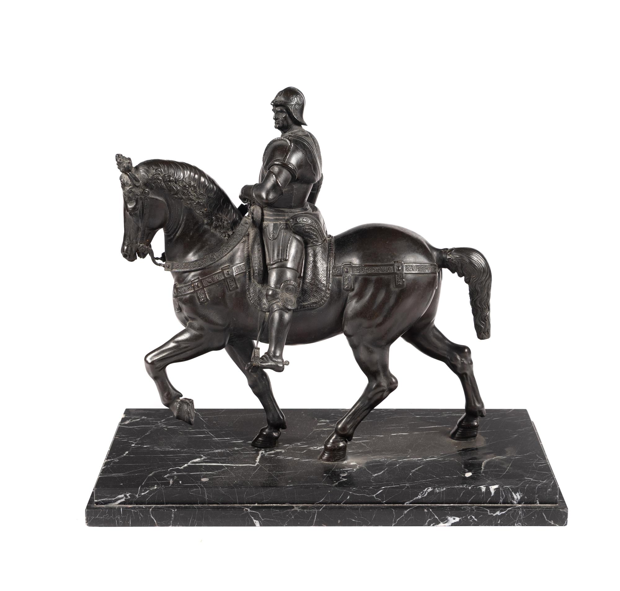 A Continental Bronze Model of the Equestrian Statue of Bartolomeo Colleoni