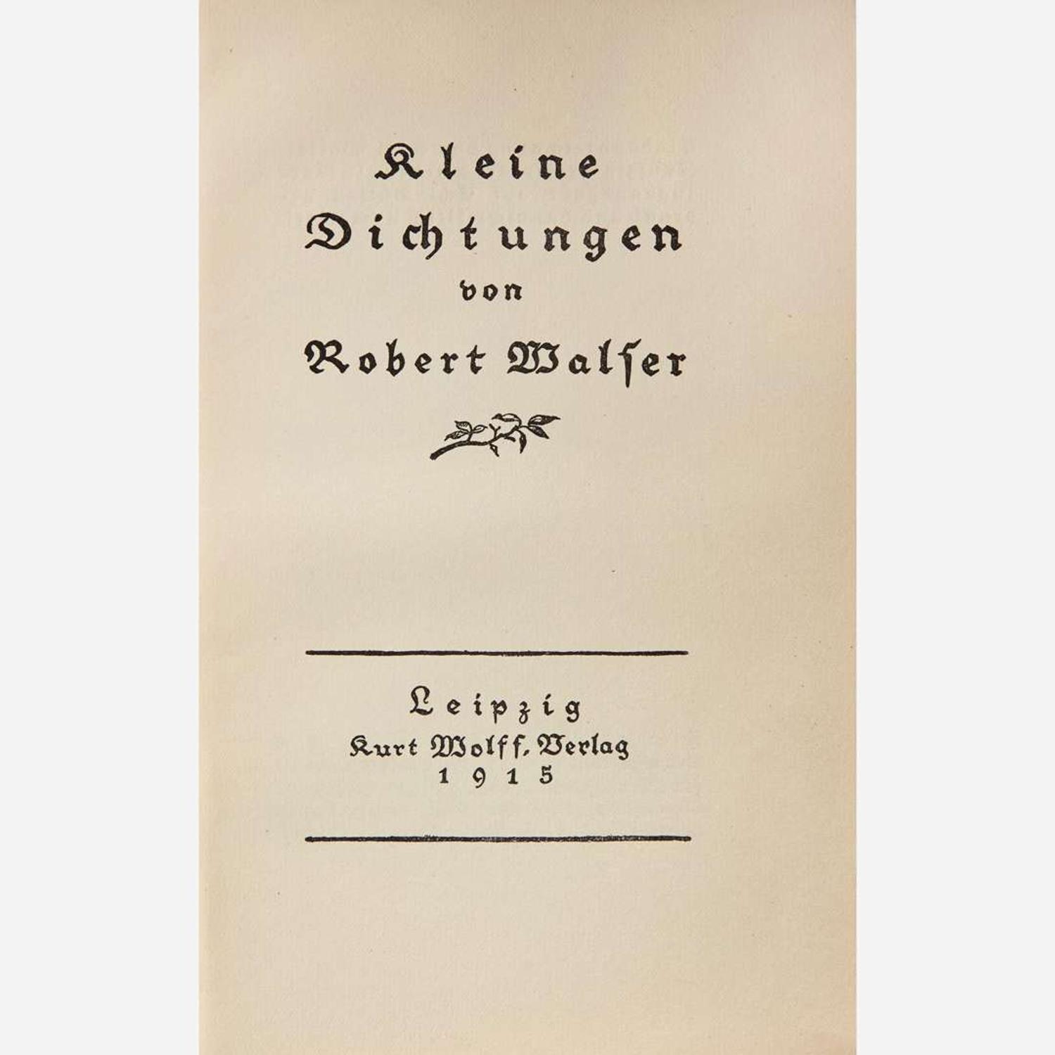 [Literature] Walser, Robert Group of 11 Titles