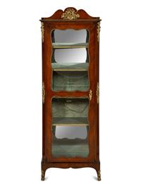 A Louis XV Style Gilt Bronze Mounted Kingwood Vitrine Cabinet