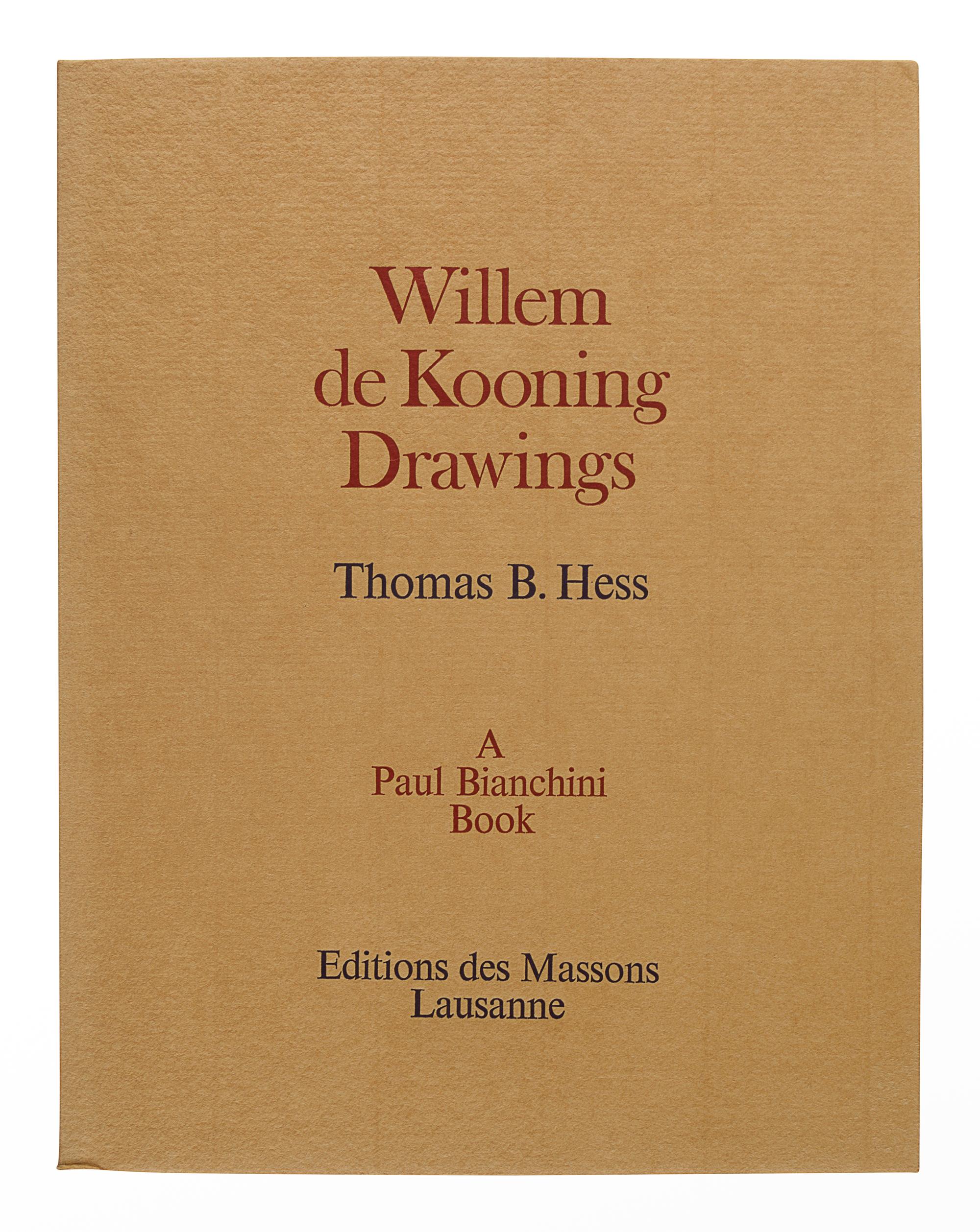 [DE KOONING, Willem (1904-1997)]. HESS, Thomas B. Willem de Kooning Drawings. Lausanne, Switzerland: Editions des Massons Lausanne, 1972.