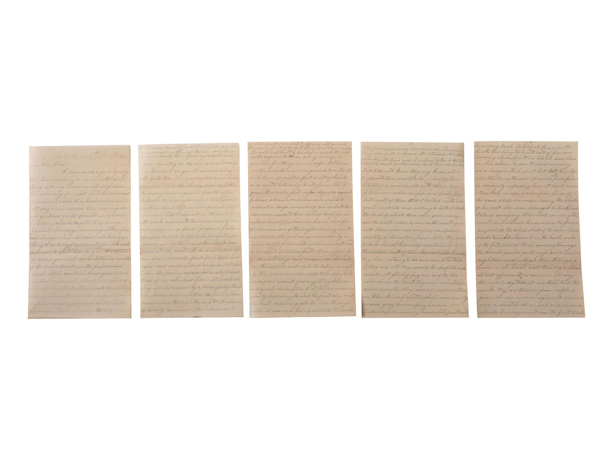 [CIVIL WAR]. War-date letters of Corporal Edwin J. Barden, 7th Regiment Connecticut Volunteer Infantry, combat soldier and later clerk at Headquarters Department of the South, Headquarters X Corps, and Headquarters US Army, Office of Chief Commissary.