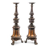 A Pair of Large Italian Bronze Pricket Sticks