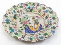Two Cloisonne Chargers Diameter of larger 20 3/4 inches.